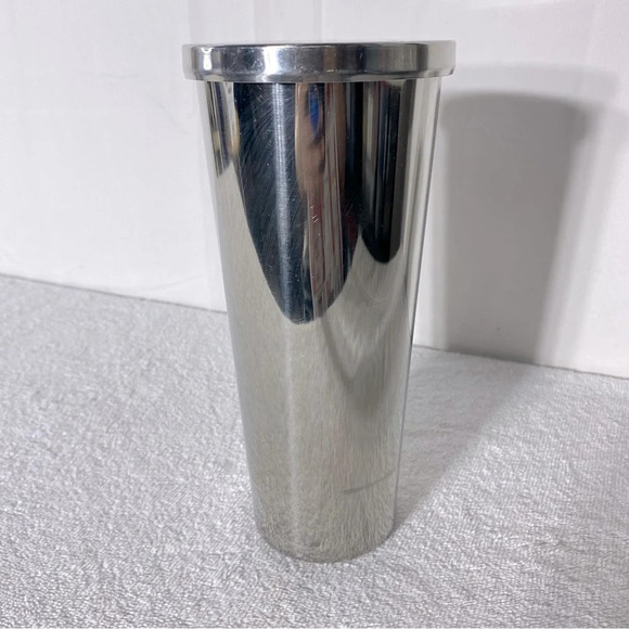 Starbucks Chrome Stainless Steel Siren Logo Cold Cup Tumbler 24oz No Straw - Picture 5 of 16